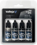 Vallejo: 77.270 - True Metallic Metal - Obsidian Black Paint Set (4)